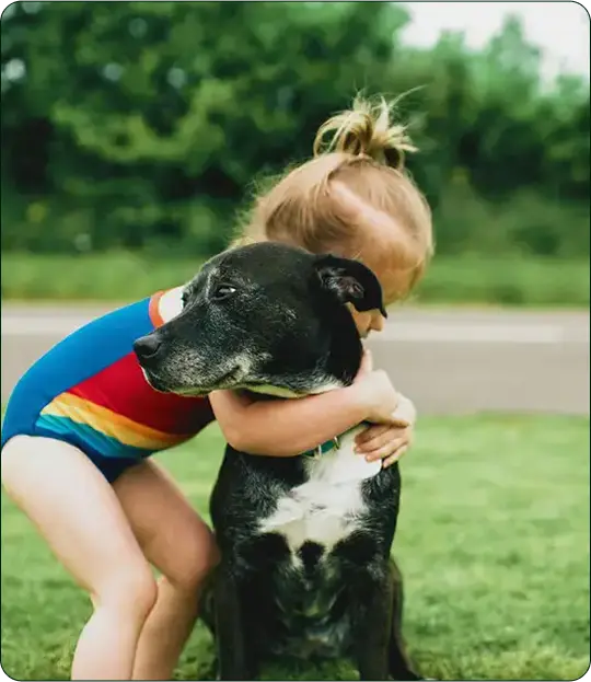 Girl and dog